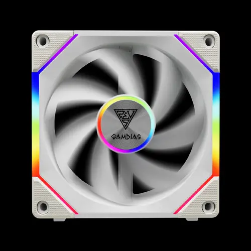 Gamdias Комплект вентилатори Fan Pack 3-in-1 3x120mm - AEOLUS P2-1203 White, Swappable Fan Blades (Reverse Fan Blades Included), Daisy-Chain, Infinity Mirror - image 1