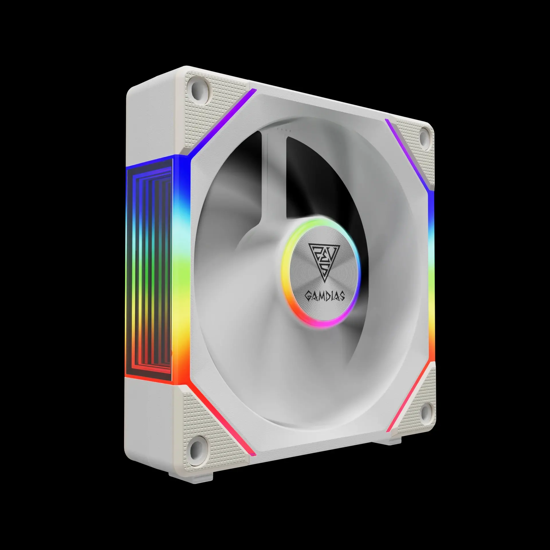 Gamdias Комплект вентилатори Fan Pack 3-in-1 3x120mm - AEOLUS P2-1203 White, Swappable Fan Blades (Reverse Fan Blades Included), Daisy-Chain, Infinity Mirror - image 2