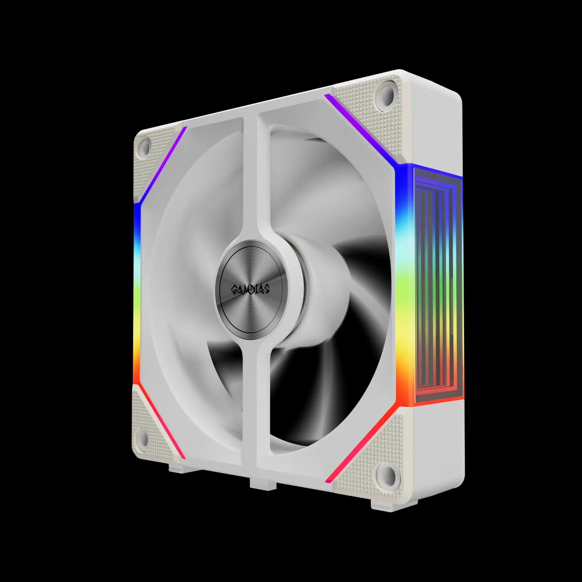 Gamdias Комплект вентилатори Fan Pack 3-in-1 3x120mm - AEOLUS P2-1203 White, Swappable Fan Blades (Reverse Fan Blades Included), Daisy-Chain, Infinity Mirror - image 3