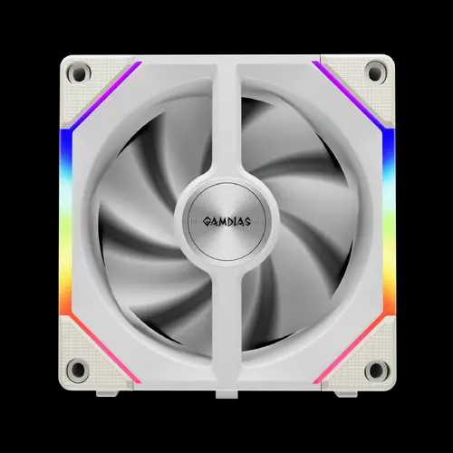 Gamdias Комплект вентилатори Fan Pack 3-in-1 3x120mm - AEOLUS P2-1203 White, Swappable Fan Blades (Reverse Fan Blades Included), Daisy-Chain, Infinity Mirror - image 4