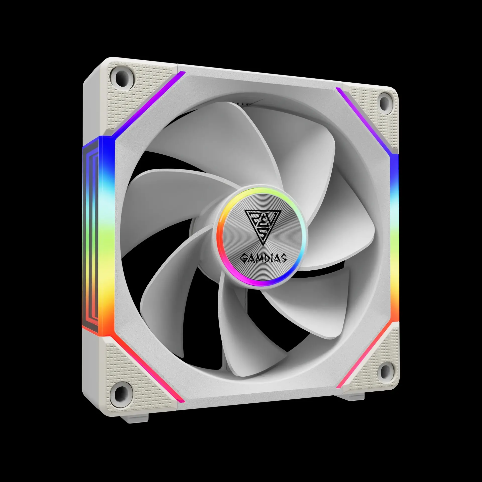 Gamdias Комплект вентилатори Fan Pack 3-in-1 3x120mm - AEOLUS P2-1203 White, Swappable Fan Blades (Reverse Fan Blades Included), Daisy-Chain, Infinity Mirror - image 6