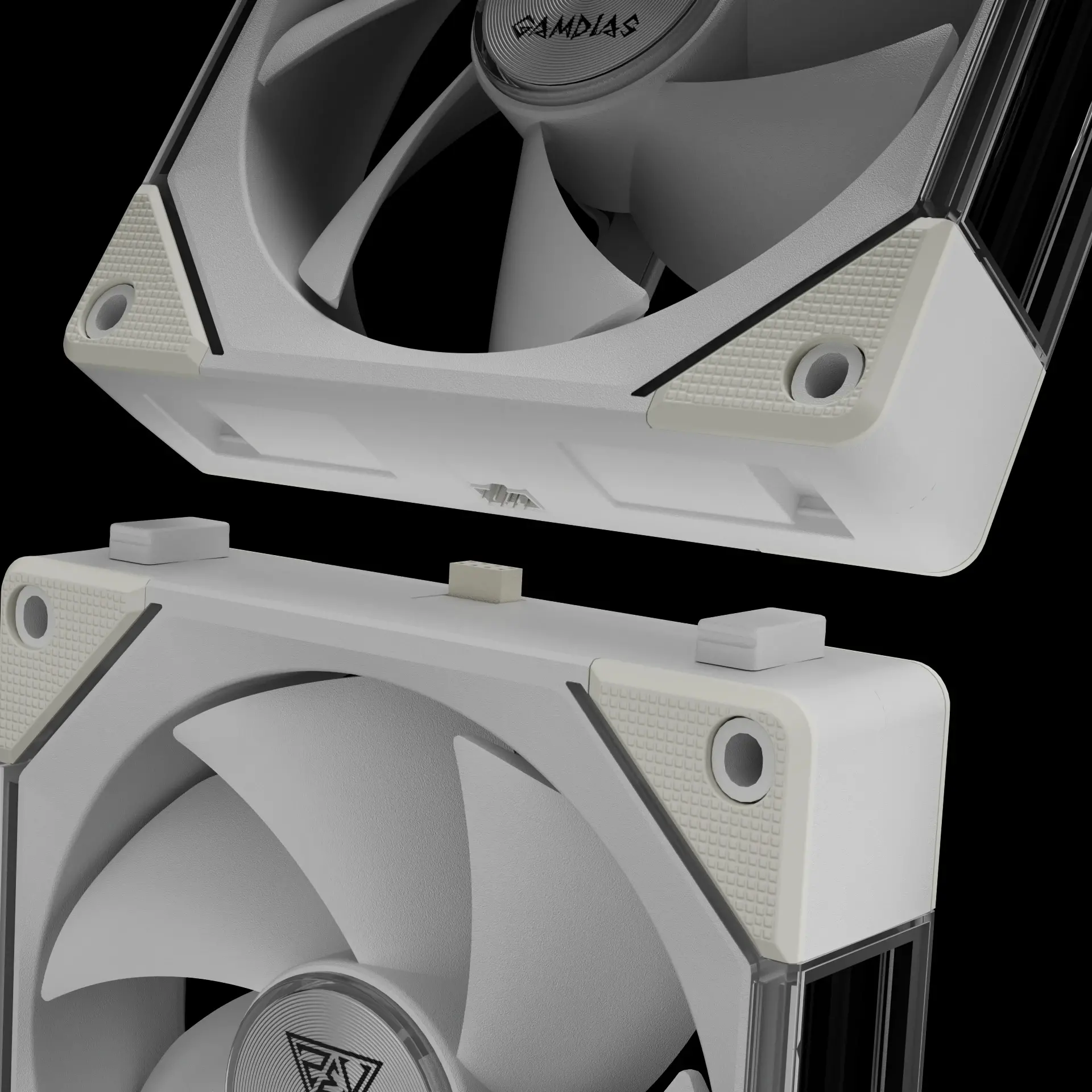Gamdias Set de ventilatoare Fan Pack 3-in-1 3x120mm - AEOLUS P2-1203 White, palete de ventilator interschimbabile (palete inversate incluse) - image 7