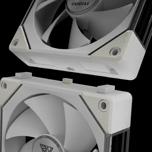 Gamdias Set de ventilatoare Fan Pack 3-in-1 3x120mm - AEOLUS P2-1203 White, palete de ventilator interschimbabile (palete inversate incluse) - 8