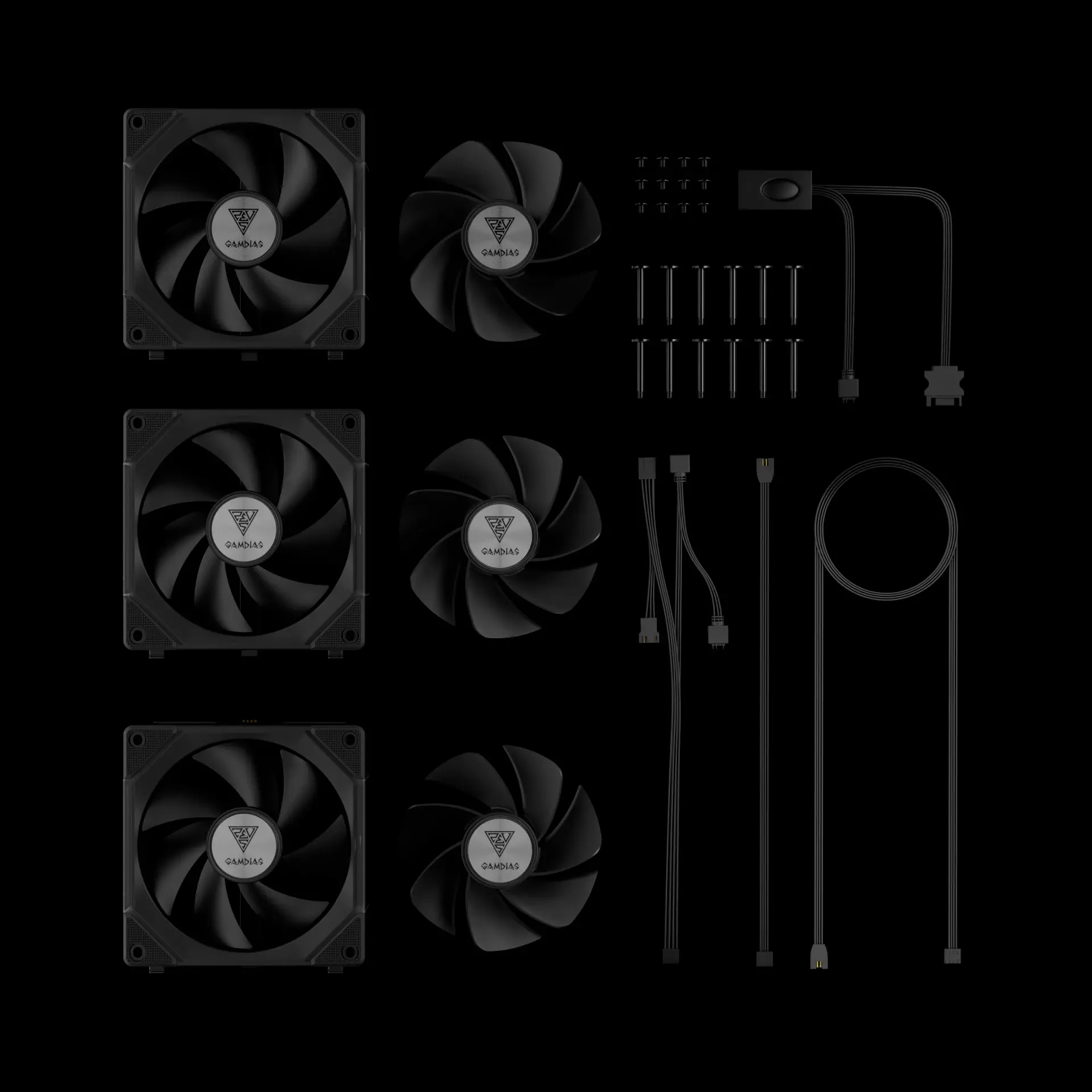 Gamdias Комплект вентилатори Fan Pack 3-in-1 3x120mm - AEOLUS P2-1203, Swappable Fan Blades (Reverse Fan Blades Included), Daisy-Chain, Infinity Mirror, A-RGB - image 10