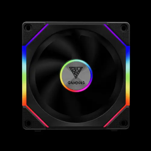 Gamdias Комплект вентилатори Fan Pack 3-in-1 3x120mm - AEOLUS P2-1203, Swappable Fan Blades (Reverse Fan Blades Included), Daisy-Chain, Infinity Mirror, A-RGB - image 1