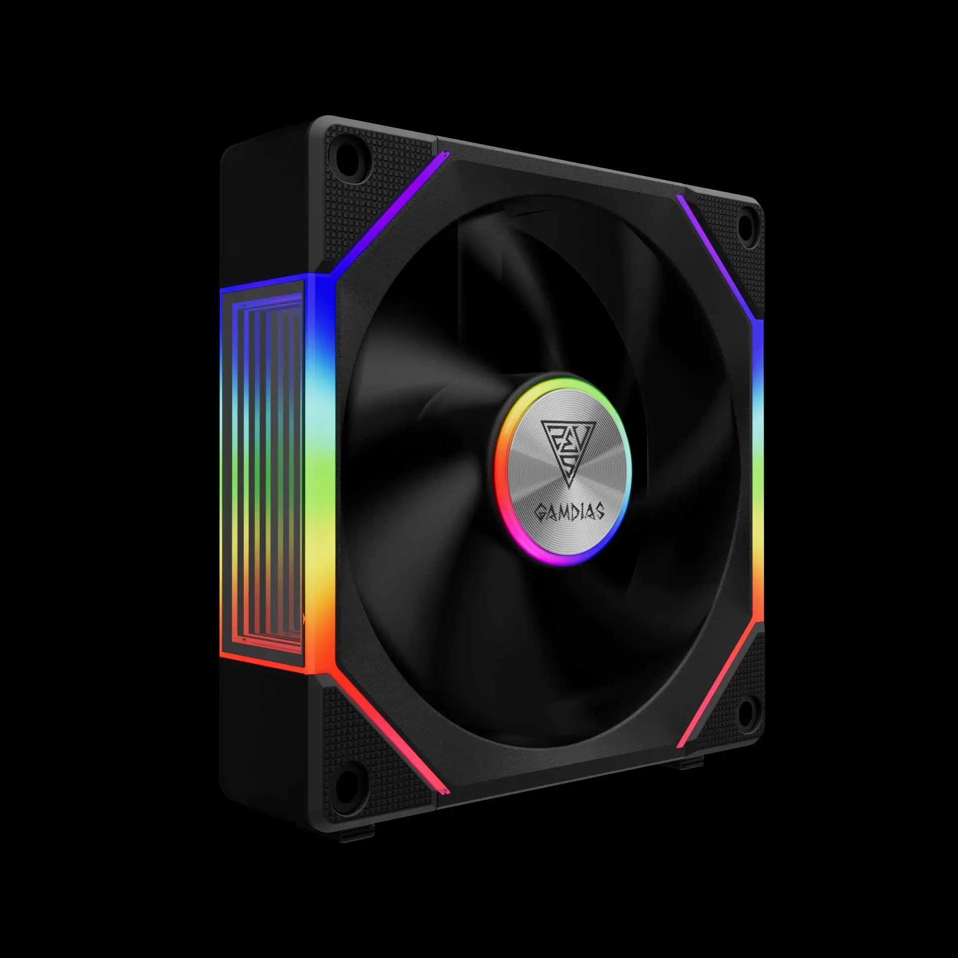 Gamdias Комплект вентилатори Fan Pack 3-in-1 3x120mm - AEOLUS P2-1203, Swappable Fan Blades (Reverse Fan Blades Included), Daisy-Chain, Infinity Mirror, A-RGB - image 2