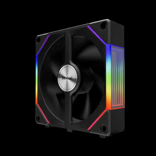 Gamdias Комплект вентилатори Fan Pack 3-in-1 3x120mm - AEOLUS P2-1203, Swappable Fan Blades (Reverse Fan Blades Included), Daisy-Chain, Infinity Mirror, A-RGB - image 3