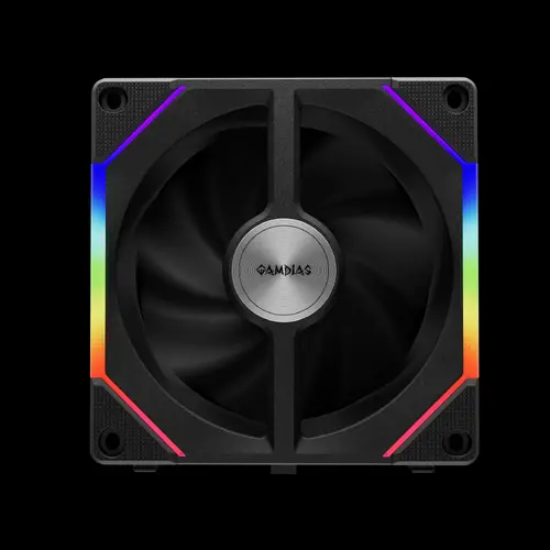 Gamdias Комплект вентилатори Fan Pack 3-in-1 3x120mm - AEOLUS P2-1203, Swappable Fan Blades (Reverse Fan Blades Included), Daisy-Chain, Infinity Mirror, A-RGB - image 4