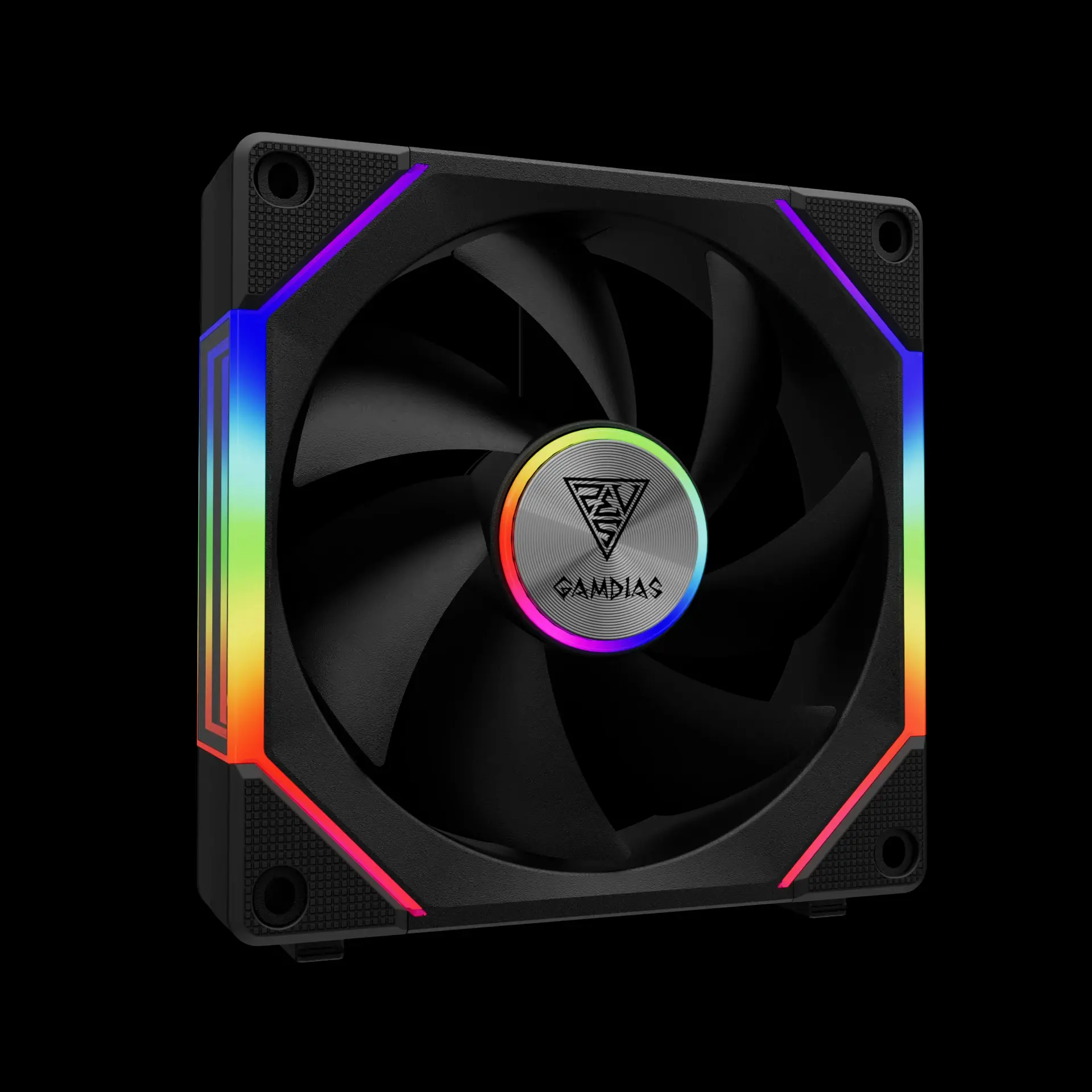 Gamdias Комплект вентилатори Fan Pack 3-in-1 3x120mm - AEOLUS P2-1203, Swappable Fan Blades (Reverse Fan Blades Included), Daisy-Chain, Infinity Mirror, A-RGB - image 5