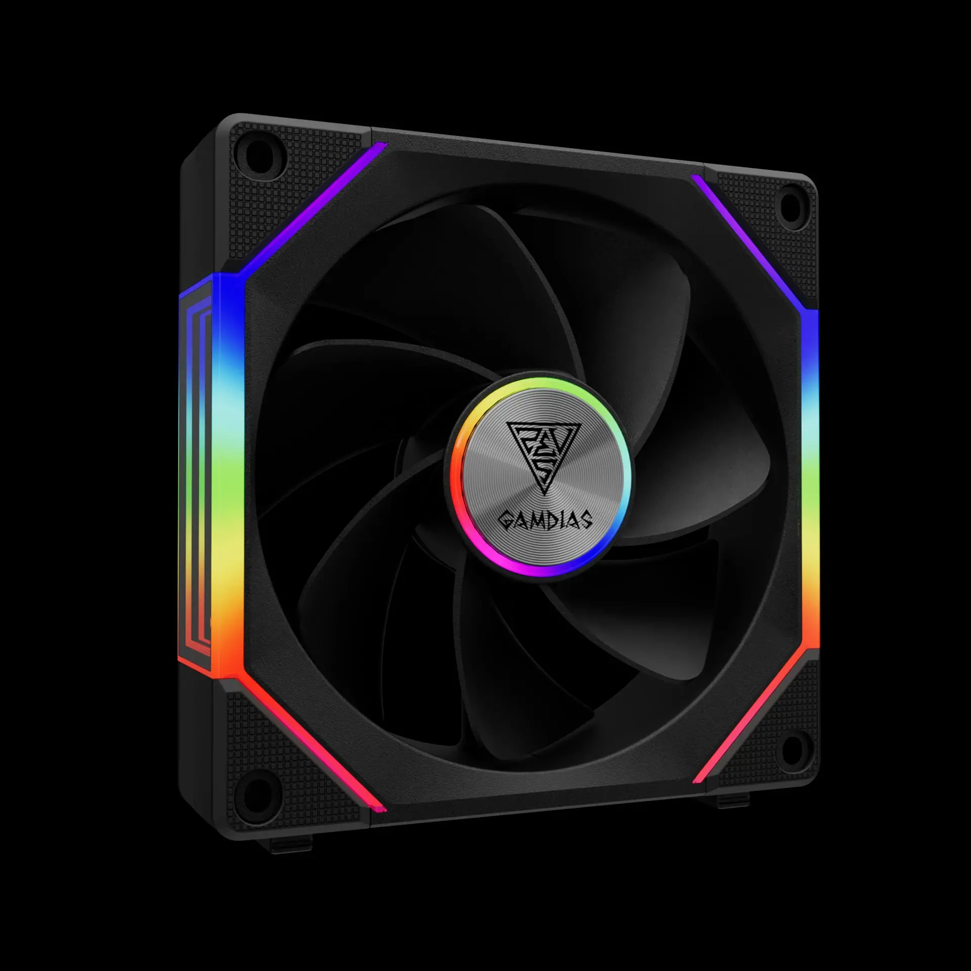 Gamdias Комплект вентилатори Fan Pack 3-in-1 3x120mm - AEOLUS P2-1203, Swappable Fan Blades (Reverse Fan Blades Included), Daisy-Chain, Infinity Mirror, A-RGB - image 6
