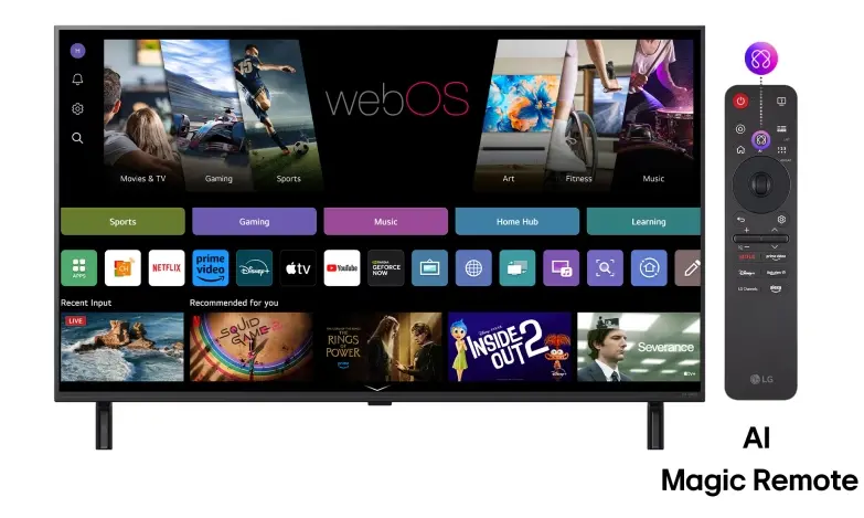 Телевизор, LG 43QNED80A3A, 43" 4K QNED HDR Smart TV, 3840x2160, DVB-T2/C/S2, a7 AI Processor, HDR10 / HLG, webOS 25 ThinQ, VRR / ALLM / HGiG, 4K Upscaling, WiFi 5, Voice Controll, Bluetooth 5.1, AirPlay 2, LAN, CI, HDMI, SPDIF, Google Cast, 2 pole Stand - image 1