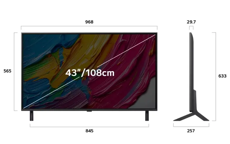 Телевизор, LG 43QNED80A3A, 43" 4K QNED HDR Smart TV, 3840x2160, DVB-T2/C/S2, a7 AI Processor, HDR10 / HLG, webOS 25 ThinQ, VRR / ALLM / HGiG, 4K Upscaling, WiFi 5, Voice Controll, Bluetooth 5.1, AirPlay 2, LAN, CI, HDMI, SPDIF, Google Cast, 2 pole Stand - image 2