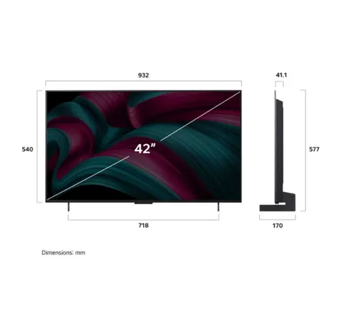 Телевизор, LG OLED42C51LA, 42" UHD OLED evo, 4K (3840 x 2160), DVB-C/T2/S2, Full Cinema Screnn, Alpha 9 AI 4K Gen8, 120Hz Native (VRR 144Hz), ThinQ AI, HDR10, VRR, NVIDIA G-SYNC, AMD FreeSync, Dolby Vision, Dolby Atmos, Wi-Fi 6, Bluetooth, HDMI, USB, Airplay 2, IC - image 9