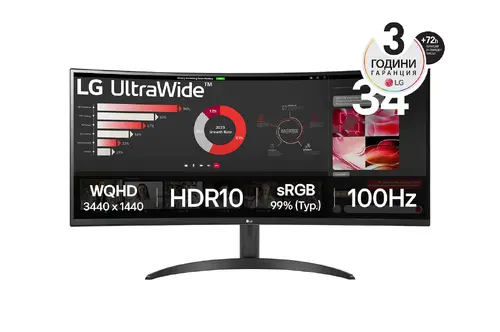 Монитор, 34 LG 34WR50QK-B