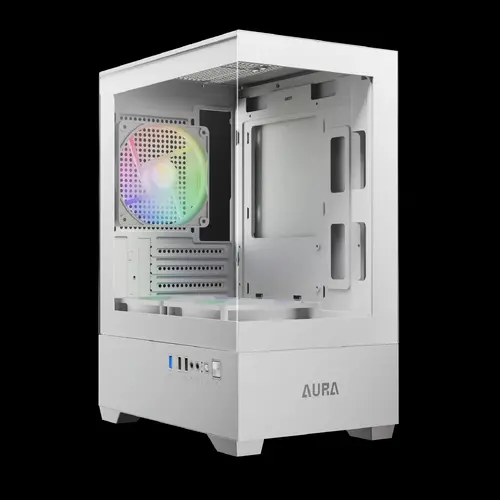 Gamdias кутия Case mATX - AURA GC9M White - 3 x 120 mm A-RGB, Tempered Glass - image 1