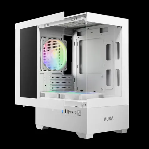 Gamdias кутия Case mATX - AURA GC9M White - 3 x 120 mm A-RGB, Tempered Glass - image 3