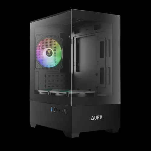 Gamdias кутия Case mATX - AURA GC9M - 3 x 120 mm A-RGB, Tempered Glass - image 1