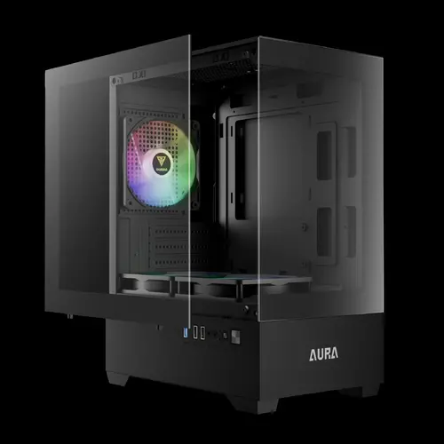 Gamdias кутия Case mATX - AURA GC9M - 3 x 120 mm A-RGB, Tempered Glass - image 3