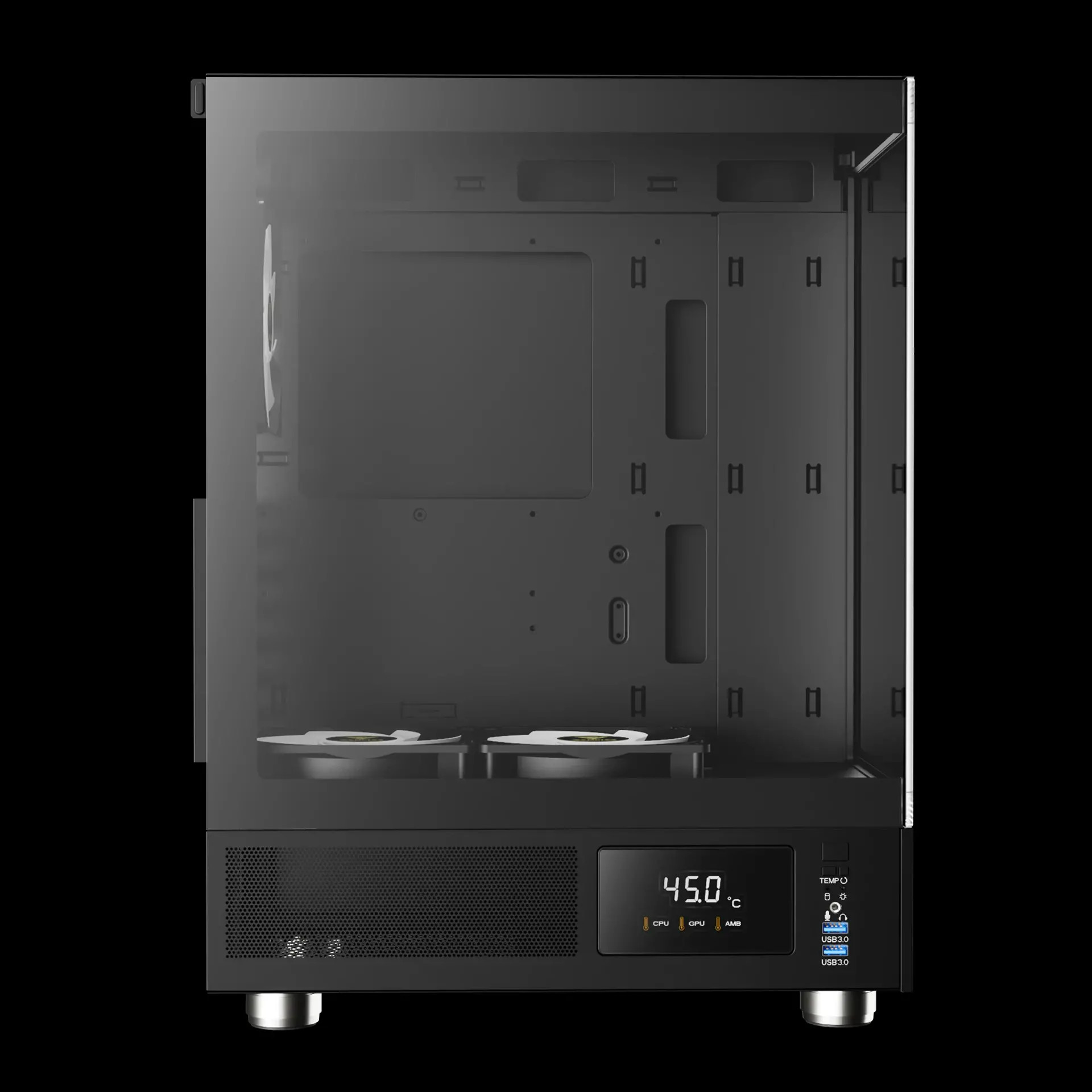 Gamdias кутия Case ATX - ATLAS E1 - 3 x 120 mm A-RGB, Digital Display, Tempered Glass - image 4