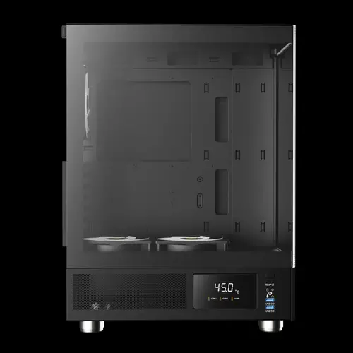 Gamdias carcasă ATX - ATLAS E1 - 3 x 120 mm A-RGB, Display digital, Sticlă securizată - 5