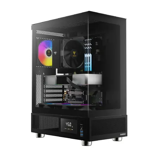 Gamdias κουτί υπολογιστή ATX - ATLAS E1 - 3 x 120 mm A-RGB, Ψηφιακή οθόνη, Ψημένο γυαλί - 1