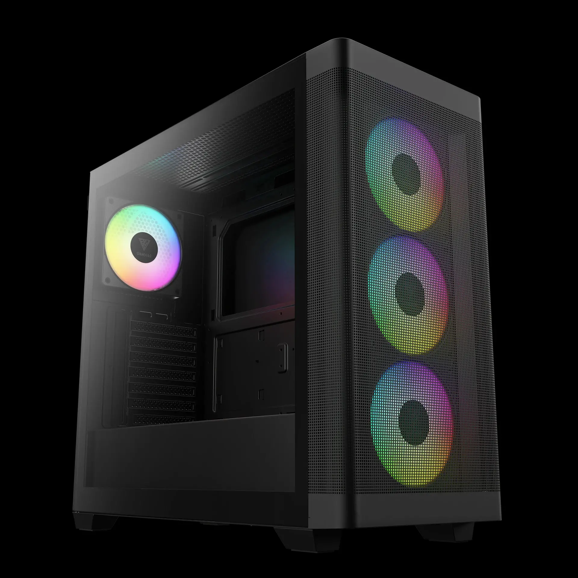 Gamdias кутия Case E-ATX - ATHENA M3 Black - USB-C, 4 x 120 mm A-RGB, Mesh, Tempered Glass - image 1