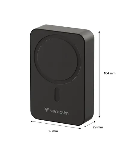 Baterie externă, Verbatim Charge 'n' Go Essentials Power Bank Magnetic Wireless 20000mAh Negru - 4