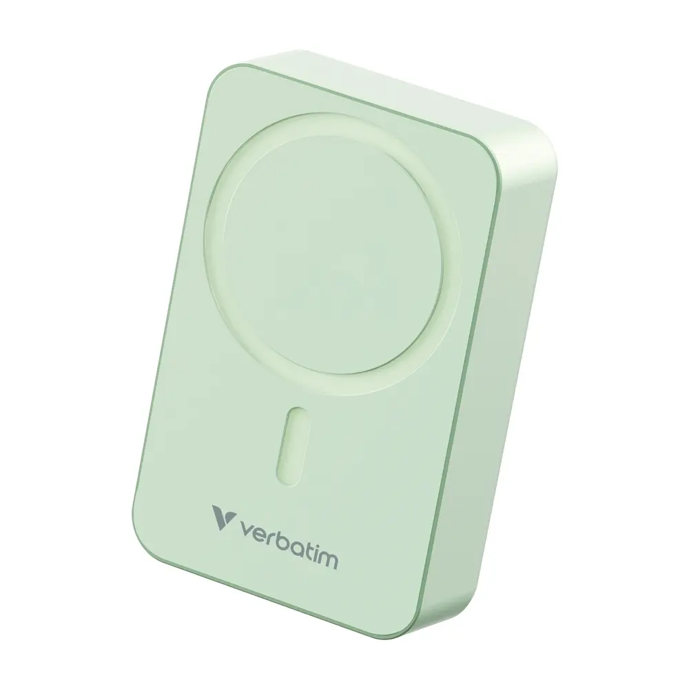 Външна батерия, Verbatim Charge 'n' Go Essentials Power Bank Magnetic Wireless 20000mAh Green