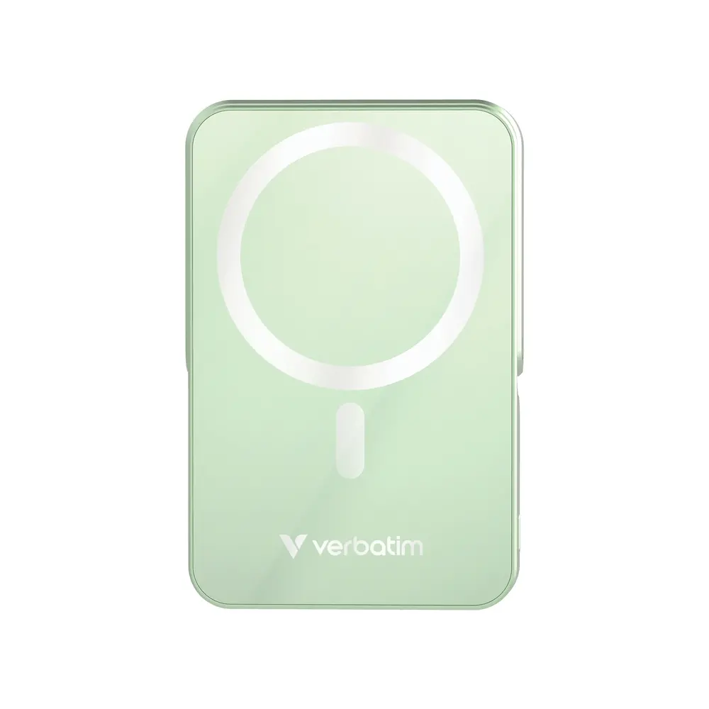 Външна батерия, Verbatim Charge 'n' Go Power Bank with Stand Magnetic Wireless 10000mAh Green - image 1