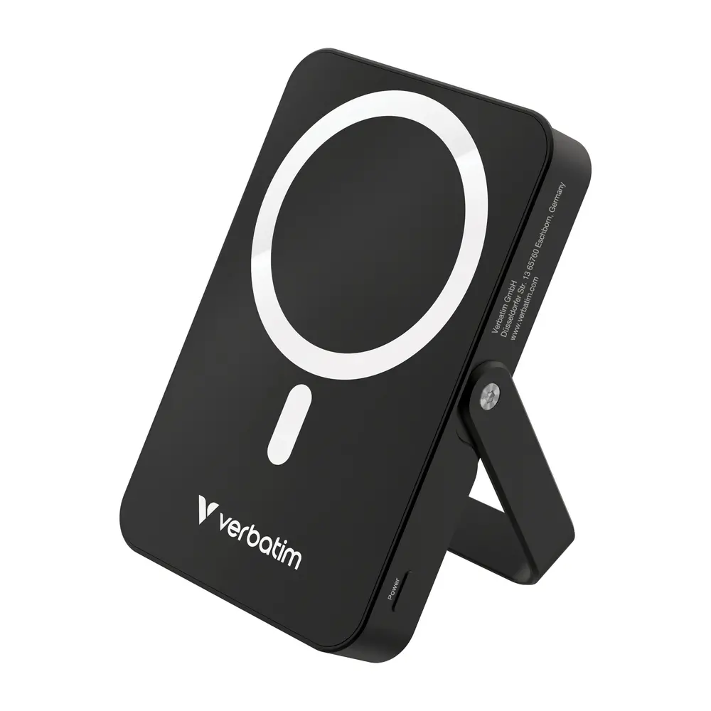 Външна батерия, Verbatim Charge 'n' Go Power Bank with Stand Magnetic Wireless 10000mAh Black