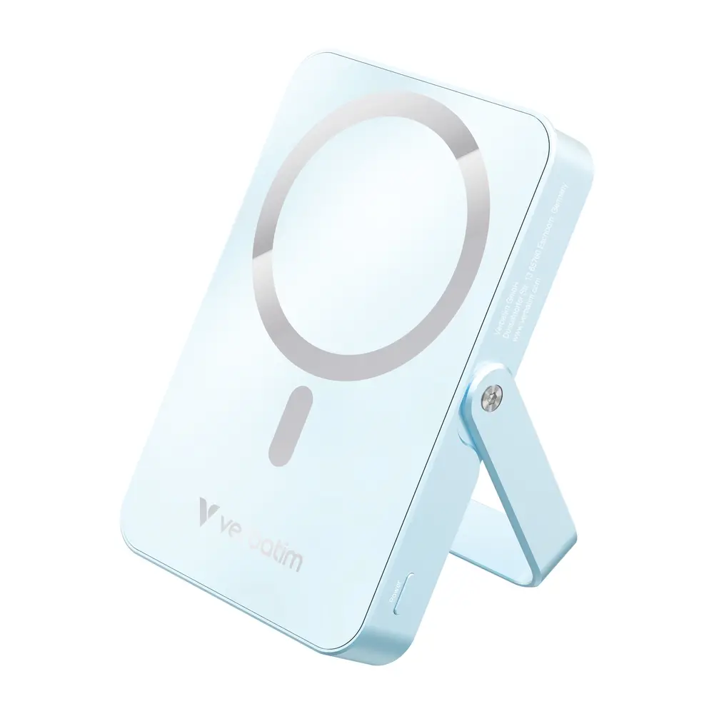 Външна батерия, Verbatim Charge 'n' Go Power Bank with Stand Magnetic Wireless 10000mAh Blue