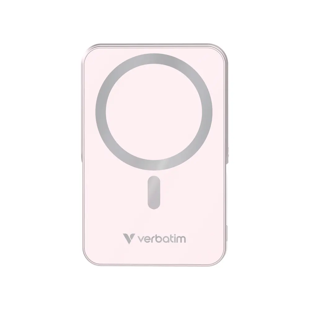 Външна батерия, Verbatim Charge 'n' Go Power Bank with Stand Magnetic Wireless 10000mAh Pink - image 1