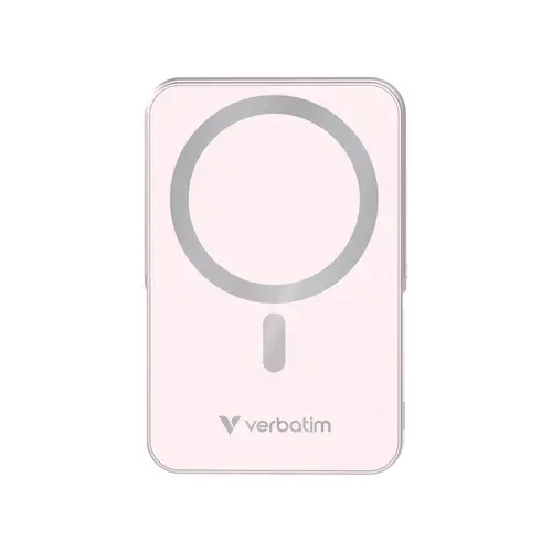 Външна батерия, Verbatim Charge 'n' Go Power Bank with Stand Magnetic Wireless 10000mAh Pink - image 1