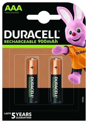 Επαναφορτιζόμενη μπαταρία DURACELL R03 AAA, 900mAh NiMH, 1.2V, 2 τεμ. στη συσκευασία - 1
