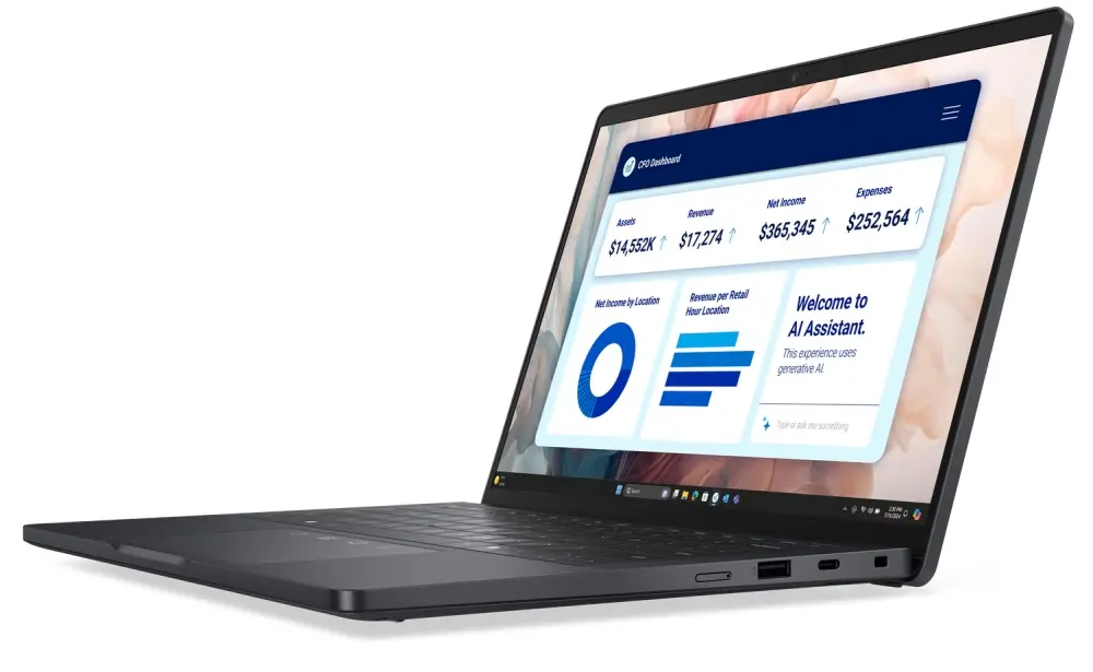 Лаптоп, Dell Pro 13 Premium PA13250, Intel Ultra 5 236V (40 TOPS NPU, 8cores, up to 4.7 GHz), 13.3" FHD+(1920x1200) WVA 400nits AG, 16 GB: LPDDR5x, 8533 MT/s (onboard), 512 GB SSD PCIe M.2, Intel Arc, 8MP HDR+IR Cams and Mic, Wi-Fi 7, FPR, Backlit Kb, Win 11 Pro - image 2