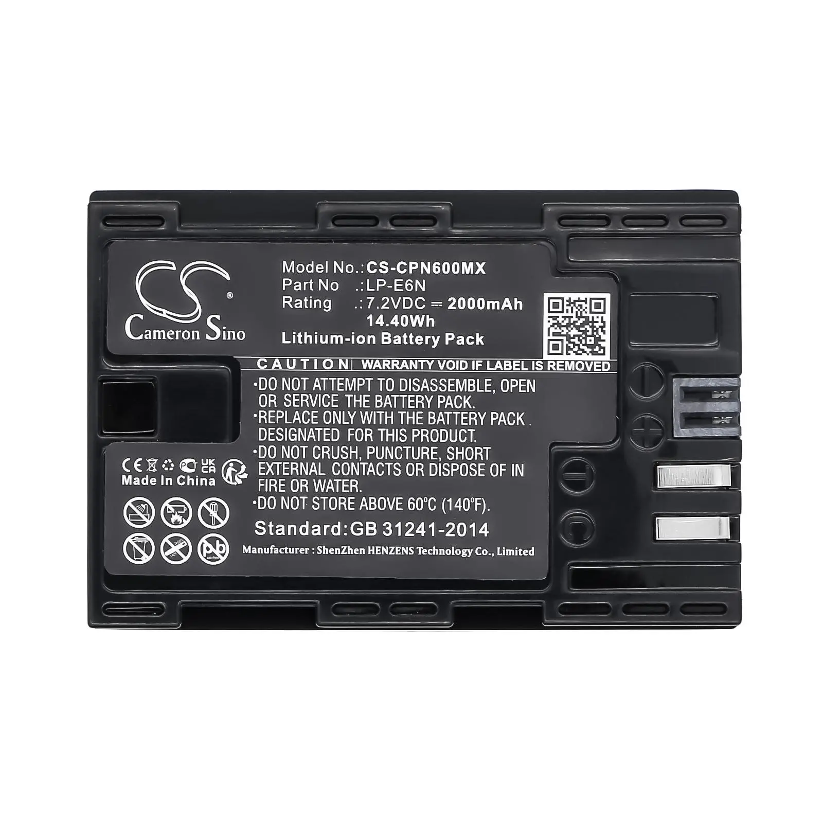 Батерия за фотоапарат CANON EOS 5D, EOS 60D LiIon 7.2V 2000mAh Cameron Sino