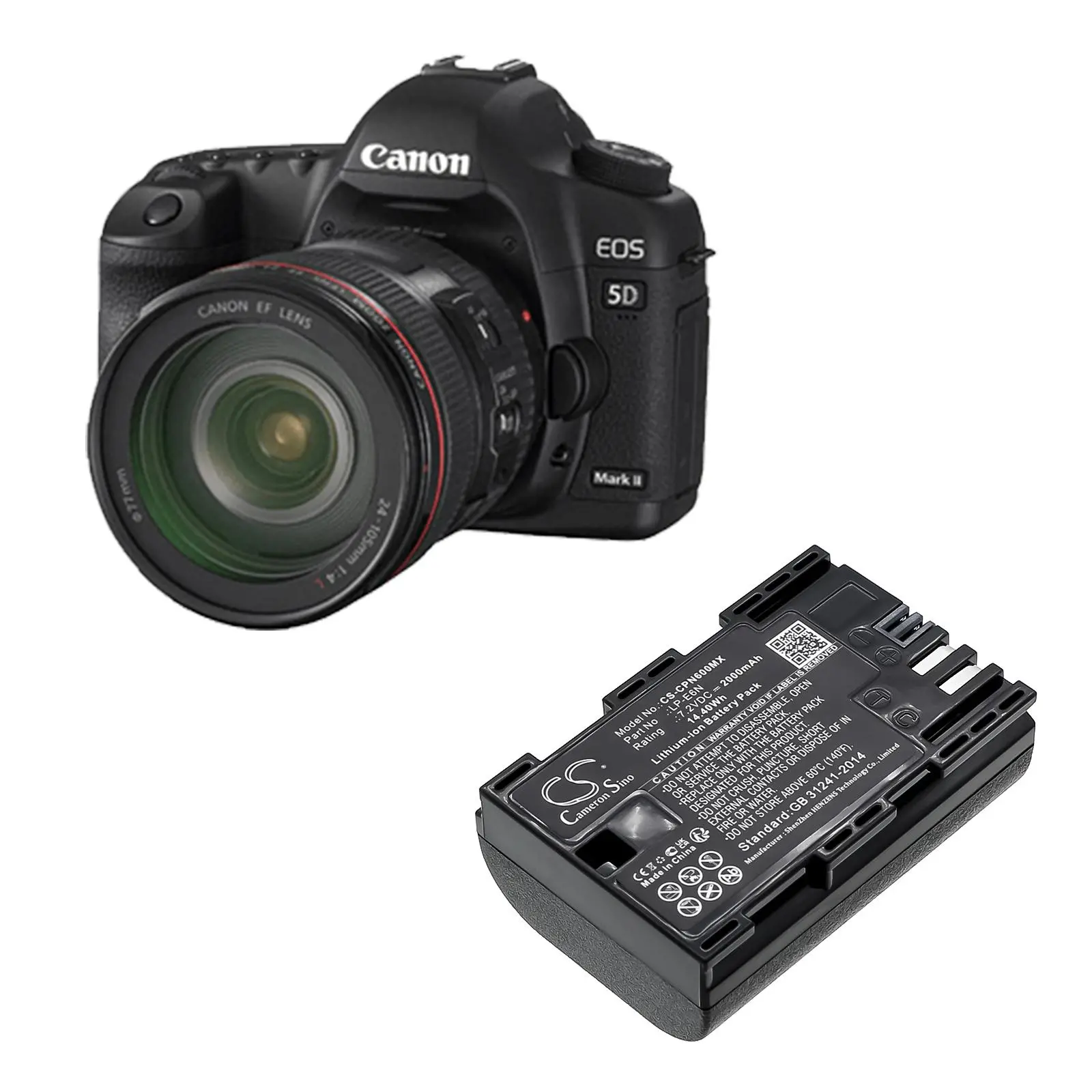 Батерия за фотоапарат CANON EOS 5D, EOS 60D LiIon 7.2V 2000mAh Cameron Sino - image 1