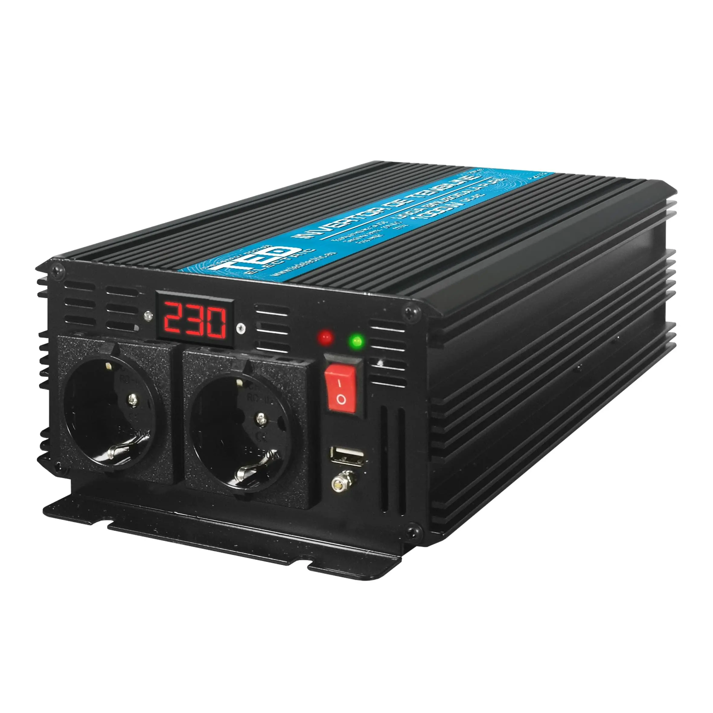 Инвертор 12/220 V DC/AC 1000/2000W Pure Sine Wave /чиста сиунусоида/ TED000378 TED ELECTRIC