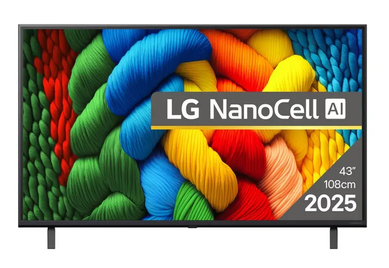 Τηλεόραση, LG 43NANO80A3B, 43" 4K HDR Smart Nano Cell TV, 3840x2160, DVB-T2/C/S2, AI Alpha 7, HDR 10 PRO, webOS 25, ThinQ AI, VRR, ALLM, HGiG, WiFi