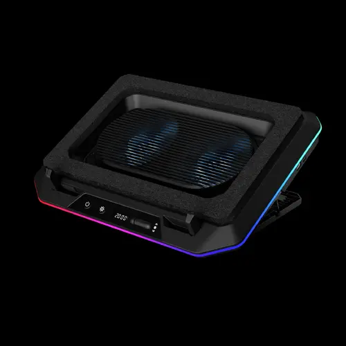 Gamdias Охладител за лаптоп Gaming Notebook Cooler 19" - AETHER P1 - USB-C/A Hub, RGB, Phone Stand - image 1