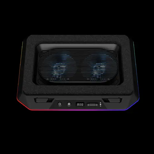 Gamdias Охладител за лаптоп Gaming Notebook Cooler 19" - AETHER P1 - USB-C/A Hub, RGB, Phone Stand - image 2