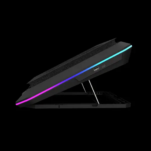 Gamdias Охладител за лаптоп Gaming Notebook Cooler 19" - AETHER P1 - USB-C/A Hub, RGB, Phone Stand - image 4