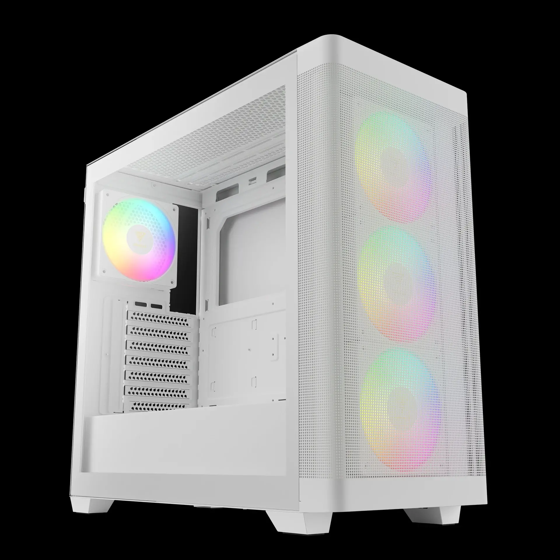 Gamdias carcasă Case E-ATX - ATHENA M3 White - USB-C, 4 x 120 mm A-RGB, Mesh, Tempered Glass - image 1