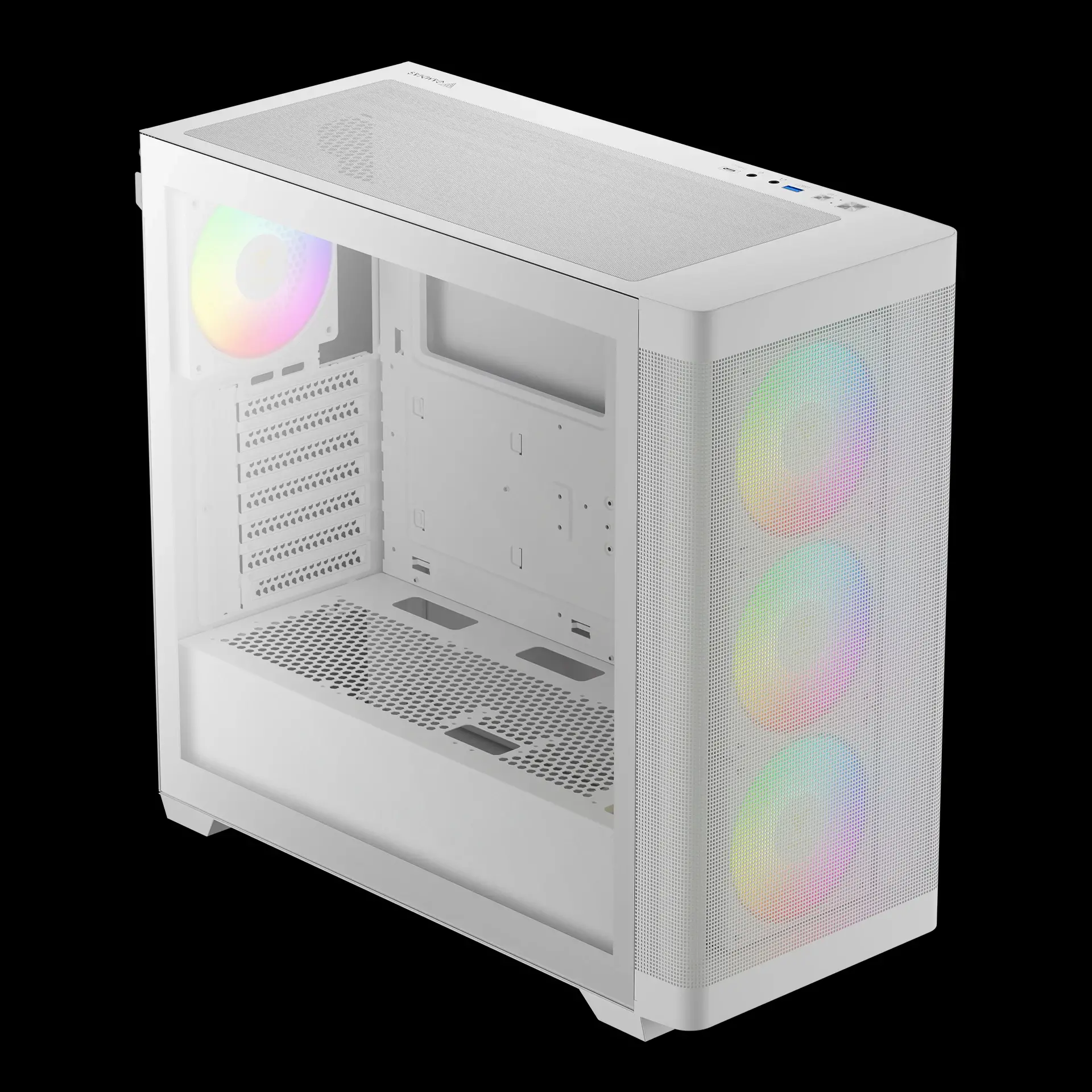 Gamdias кутия Case E-ATX - ATHENA M3 White - USB-C, 4 x 120 mm A-RGB, Mesh, Tempered Glass - image 4
