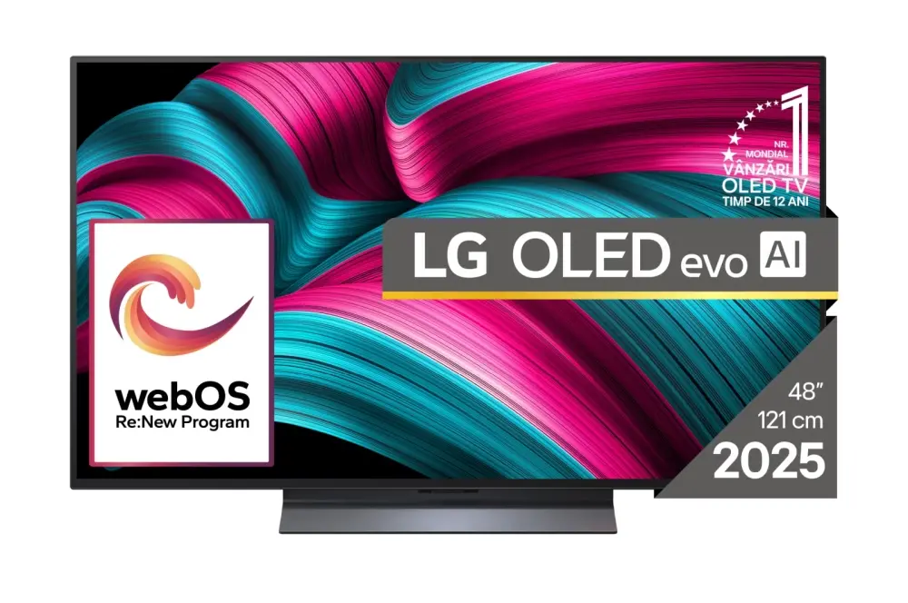 Телевизор, LG OLED48C51LA, 48" UHD OLED evo, 4K (3840 x 2160), DVB-C/T2/S2, Full Cinema Screnn, Alpha 9 AI 4K Gen8, 120Hz Native (VRR 144Hz), ThinQ AI, HDR10, VRR, NVIDIA G-SYNC, AMD FreeSync, Dolby Vision, Dolby Atmos, Wi-Fi 6, Bluetooth, HDMI, USB, Airplay 2, IC