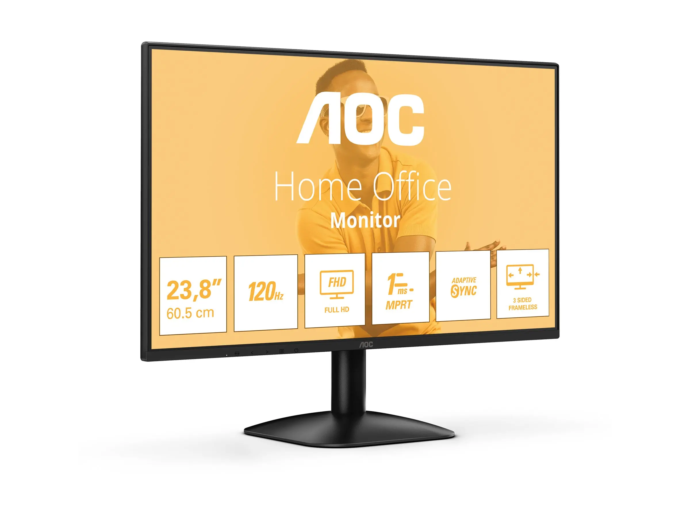 Монитор, AOC 24B31H, 23.8" IPS WLED, 1920x1080@120Hz, 4ms GtG, 1ms MPRT, 300cd m/2, 1500:1, 20M:1 DCR, Adaptive Sync, FlickerFree, Anti Blue Light, Tilt, D-SUB, HDMI - image 9