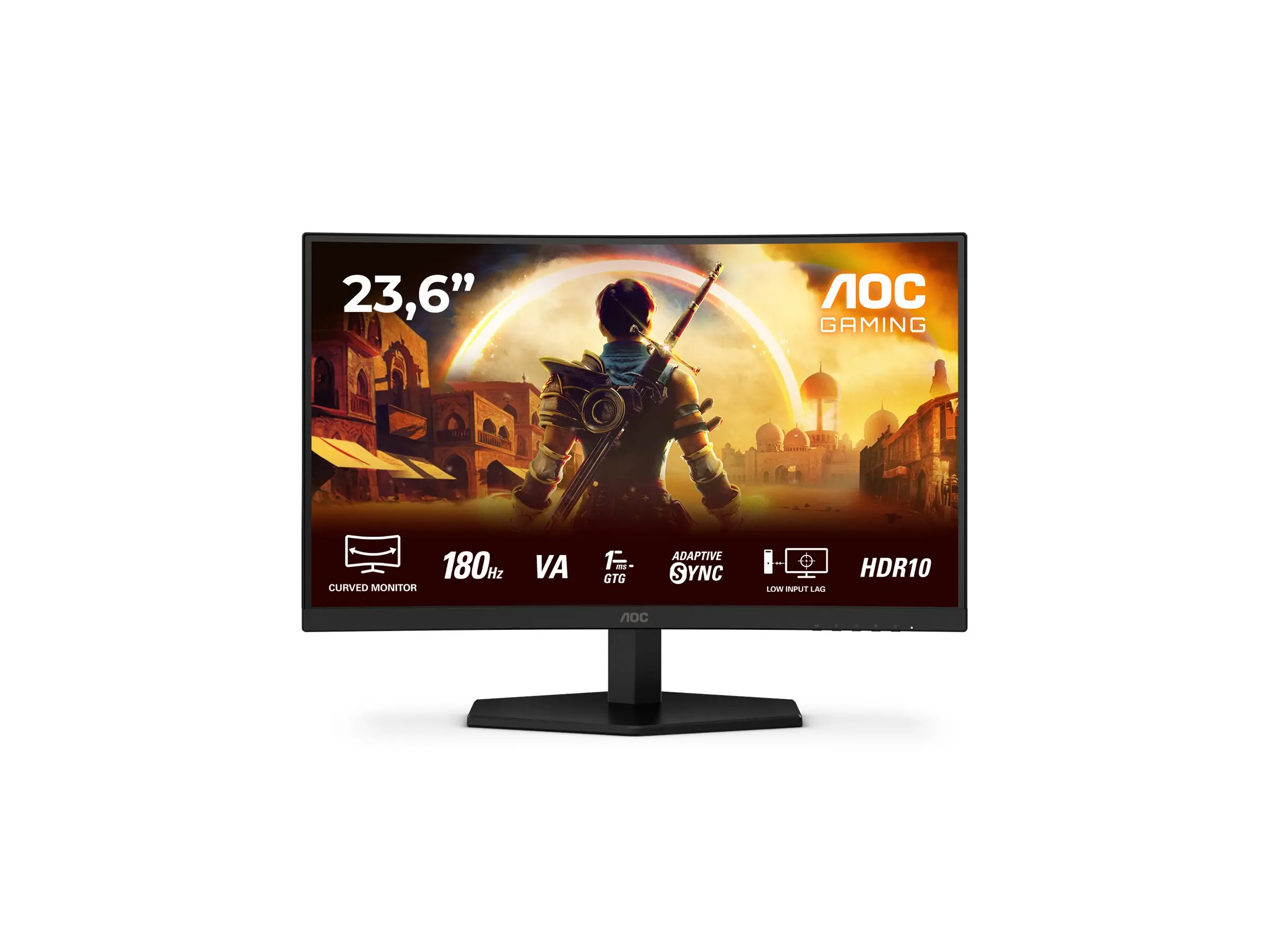 Монитор, AOC C24G42E, 23.6" VA Curved 1500R, WLED, 1020x1080@180Hz, 4ms GtG, 0.5ms MPRT, 250cd m/2, 3000:1, 80M:1 DCR, Adaptive Sync, FlickerFree, Low Blue Light, 2Wx2, Tilt, 2xHDMI, DP - image 1