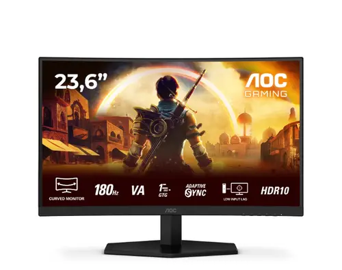 Монитор, AOC C24G42E, 23.6" VA Curved 1500R, WLED, 1020x1080@180Hz, 4ms GtG, 0.5ms MPRT, 250cd m/2, 3000:1, 80M:1 DCR, Adaptive Sync, FlickerFree, Low Blue Light, 2Wx2, Tilt, 2xHDMI, DP