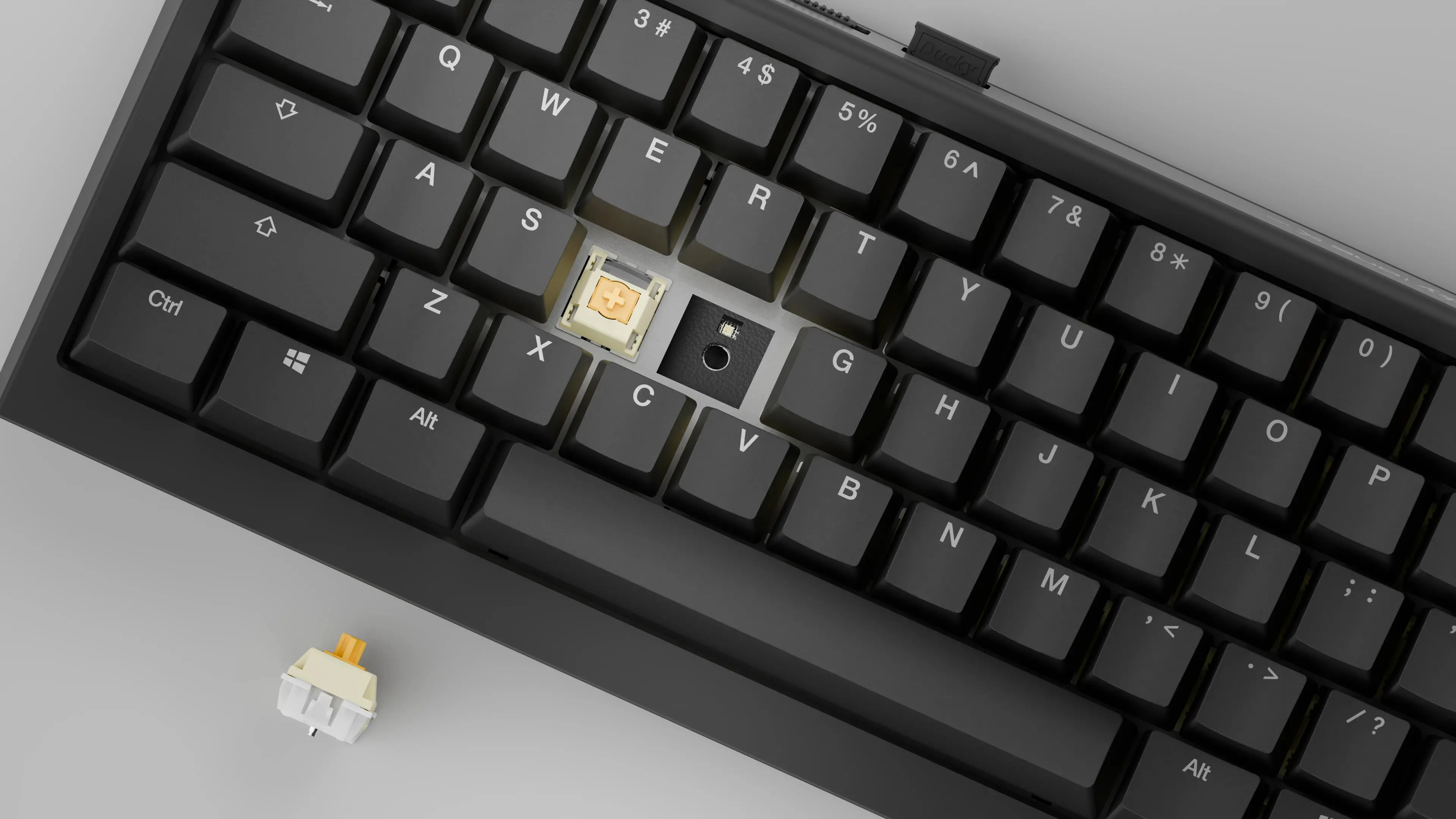Ducky професионална геймърска механична клавиатура Professional Gaming Mechanical Keyboard One X Mini Wireless Black - Ducky AI Switches [Linear] - image 8