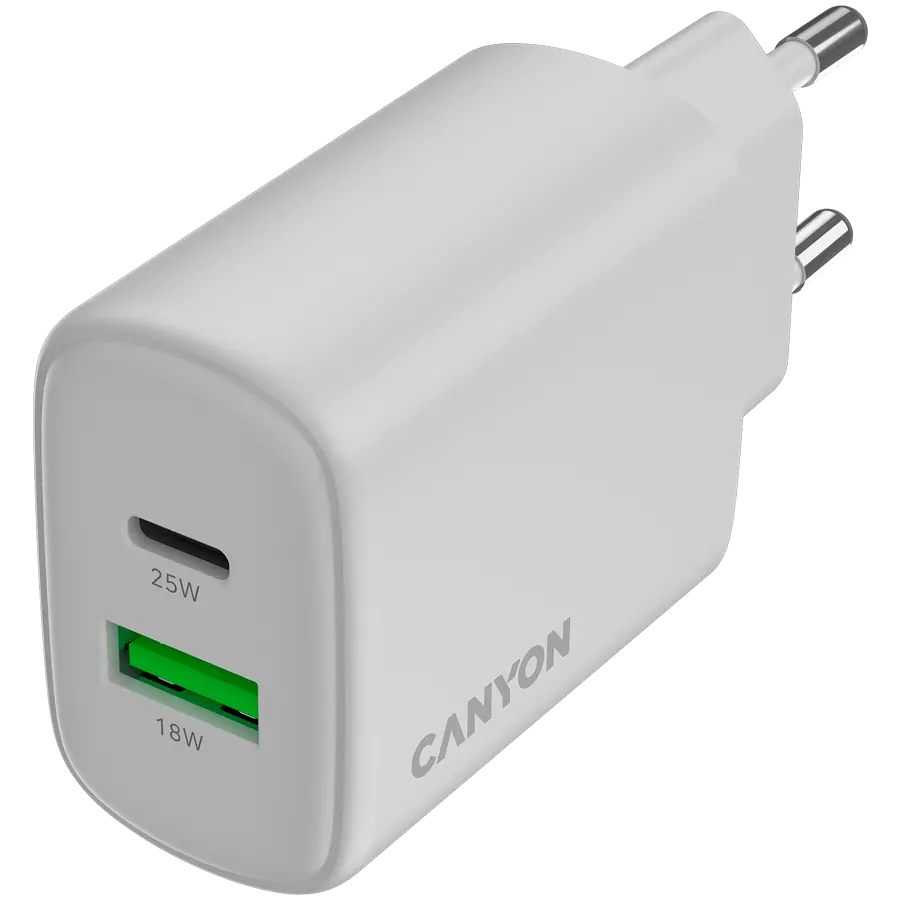 CANYON charger OnCharge 250 25W 1xPD 1xQC EU White - image 3